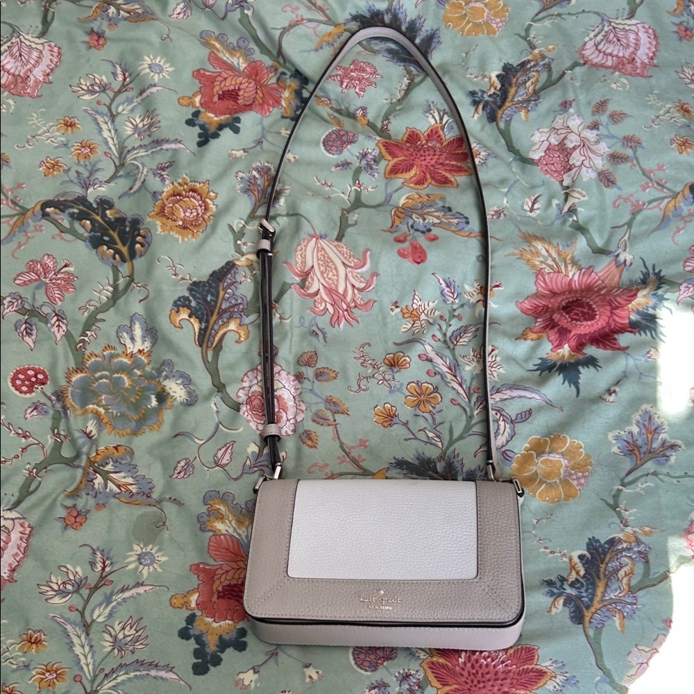 Kate Spade Gray and Cream Crossbody Bag